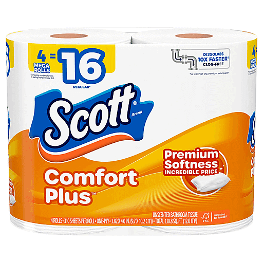 Scott Bathroom Tissue, Unscented, Mega Rolls, One Ply Paper & Plastic Shopping Bags Pasteur Pharmacy