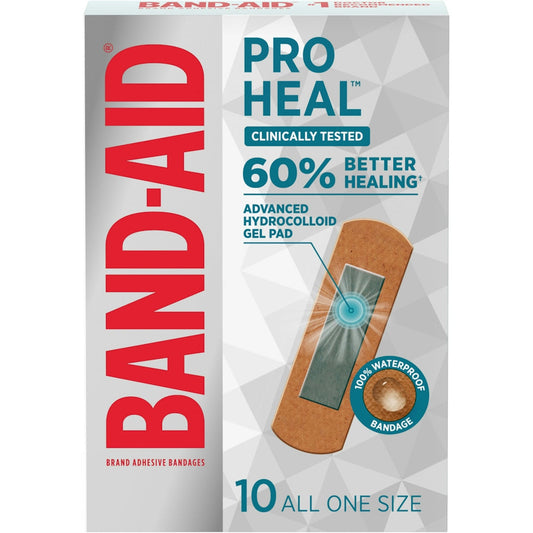 Band-Aid Brand Pro Heal – 10 Count (All One Size) First Aid Pasteur Pharmacy