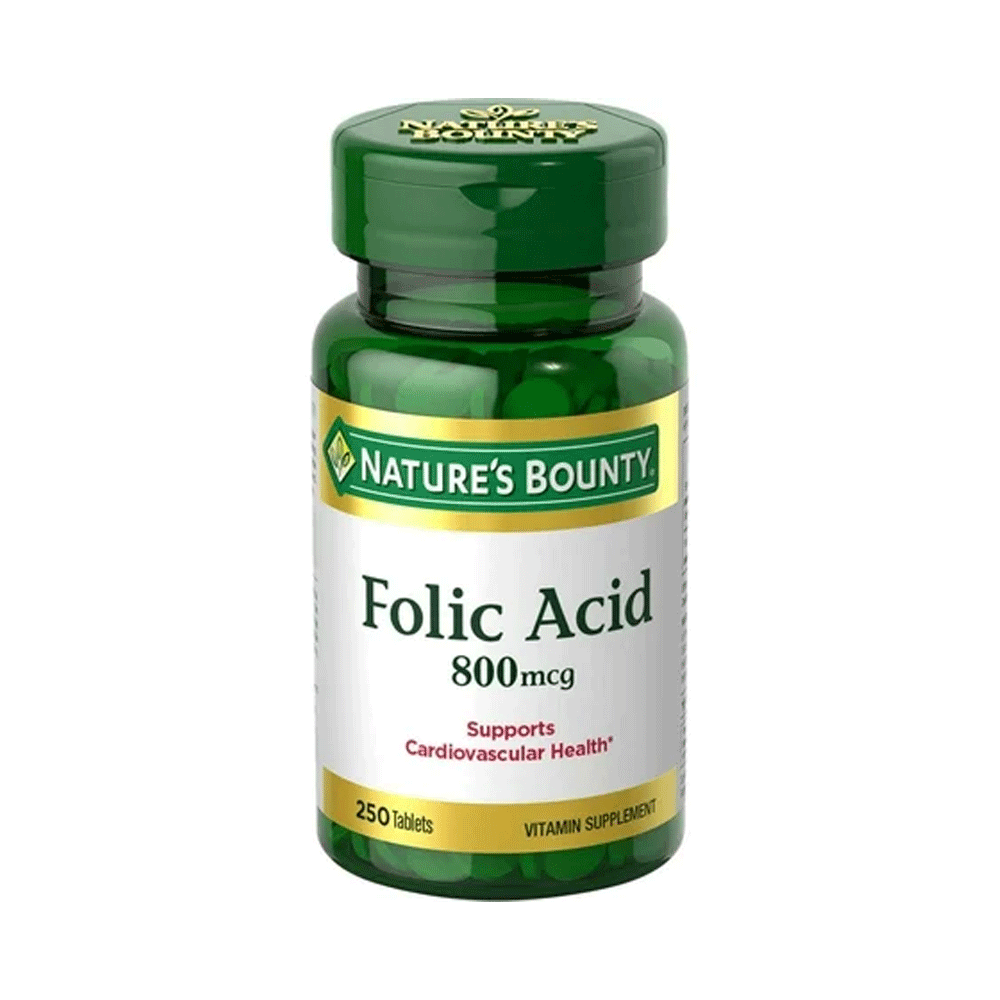 Nature's Bounty Folic Acid 800 Mcg Vitamin Supplement Maximum Strength - 250 Tablets Vitamins & Supplements Pasteur Pharmacy