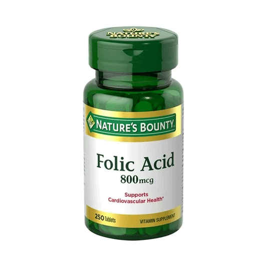 Nature's Bounty Folic Acid 800 Mcg Vitamin Supplement Maximum Strength - 250 Tablets Vitamins & Supplements Pasteur Pharmacy