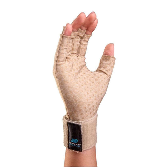 DONJOY Advantage Arthritis Compression Gloves W/ Open Finger Tips (Beige) Large Gloves & Mittens Pasteur Pharmacy