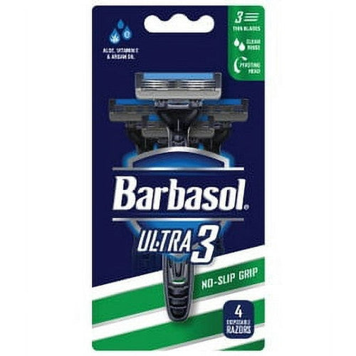 Barbasol Ultra 3 Disposable Razor – Triple Blade Shaving System, 1 Count Razors & Razor Blades Pasteur Pharmacy