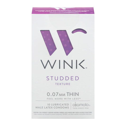 Wink Studded Texture Condoms – Extra Stimulation & Pleasure, 10 Count Condoms Pasteur Pharmacy