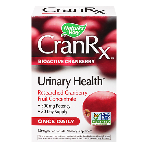 Nature's Way CranRx Bioactive Cranberry Urinary Health 500mg Potency, Once Daily, 30 VCaps Vitamins & Supplements Pasteur Pharmacy