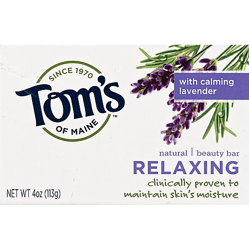Tom's of Maine Relaxing Natural Beauty Bar Soap 4 Oz Bar Soap Pasteur Pharmacy