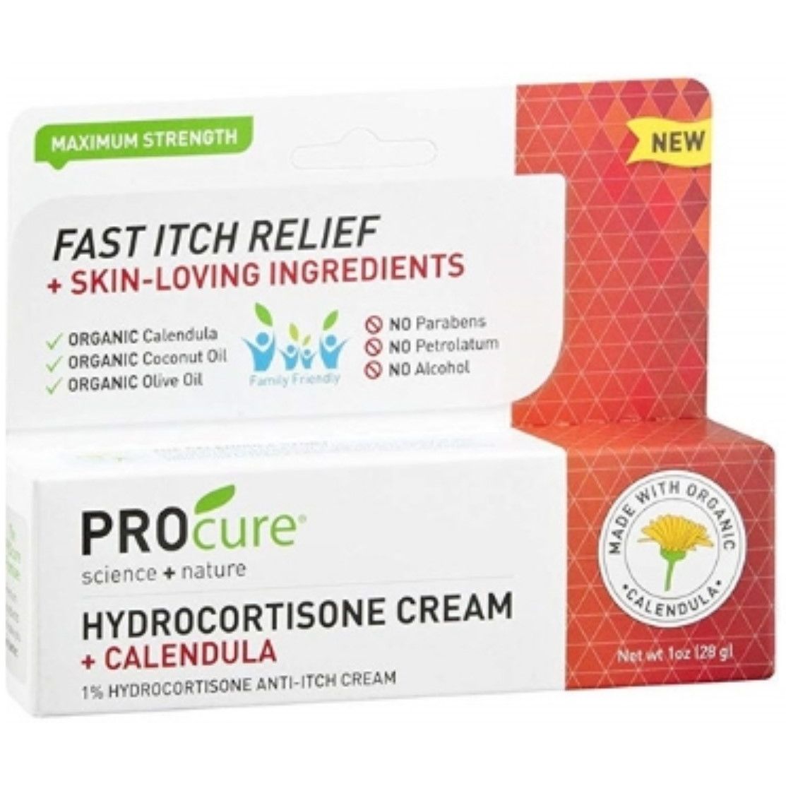 Procure Hydrocortisone 1%+Calendula Maximum Strength Anti-Itch Cream 1 Oz First Aid Pasteur Pharmacy