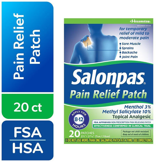 Salonpas Pain Relief Patch - 20ct Pain Relief Patch Pasteur Pharmacy
