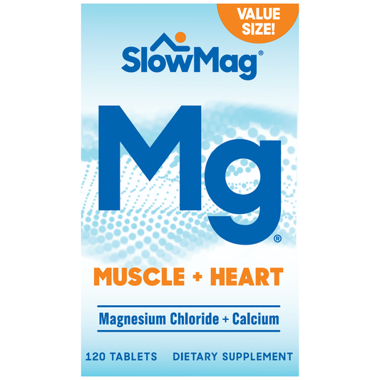Slow-Mag Muscle + Heart Magnesium Chloride With Calcium Supplement Tablets - 120ct Vitamins & Supplements Pasteur Pharmacy