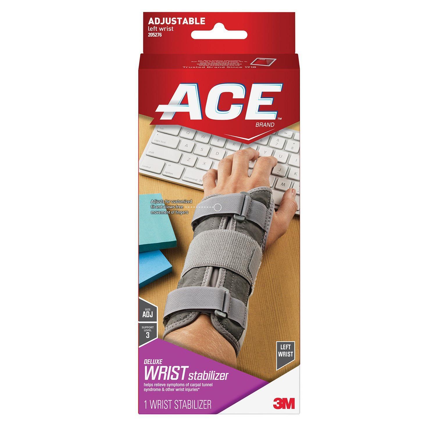 Ace Deluxe Wrist Brace, Left, 205276, One Size Supports & Braces Pasteur Pharmacy