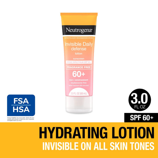 Neutrogena Invisible Daily Defense Sunscreen Lotion, SPF 60+, 3 Oz Lotion & Moisturizer Pasteur Pharmacy