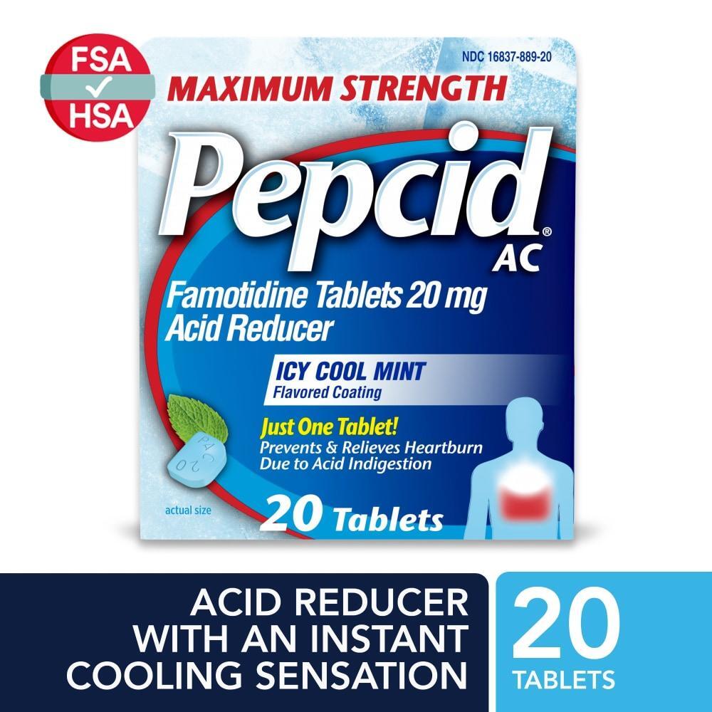 Pepcid AC Maximum Strength Heartburn Icy Cool Mint Tablets Health & Beauty Pasteur Pharmacy