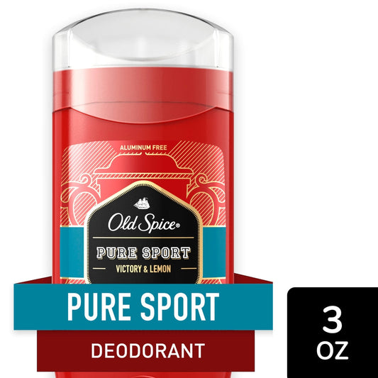 Old Spice Red Collection Deodorant For Men Aluminum Free Pure Sport Scent 3.0 Oz Deodorant Pasteur Pharmacy