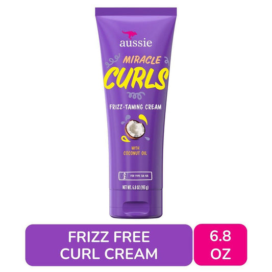 Aussie Miracle Curls Frizz Taming Curl Cream With Coconut & Jojoba Oil, 6.8 Fl Oz Health & Beauty Pasteur Pharmacy