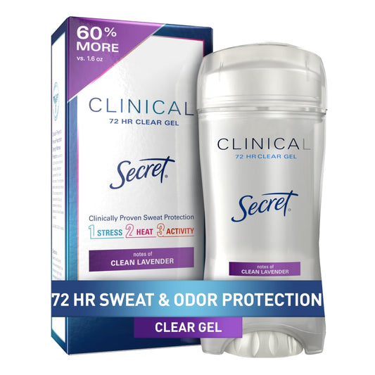 Secret Clinical Strength Clear Gel Antiperspirant Clean Lavender Deodorant Pasteur Pharmacy