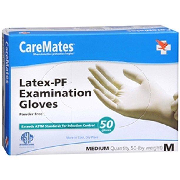 CareMates Latex Exam Gloves – Powder-Free & Non-Sterile – Medium, 50 ct Disposable Gloves Pasteur Pharmacy