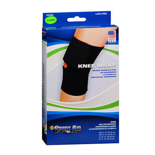 Sport Aid Knee Wrap Black Neoprene X-large 17 -19 Wall Jacks & Braces Pasteur Pharmacy