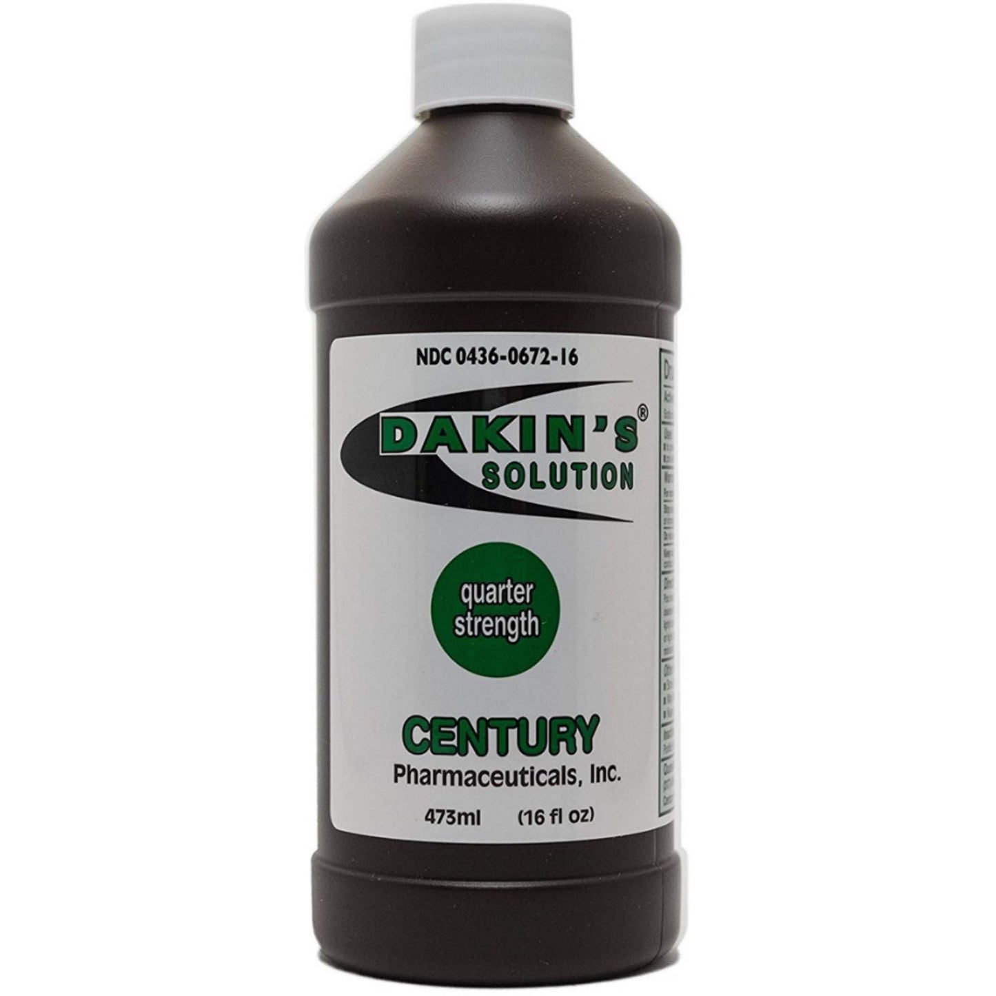 Century Pharmaceuticals Dakin's Solution Sodium Hypochlorite 0.5 % For Acute And Chronic Wounds - 16 Oz First Aid Pasteur Pharmacy
