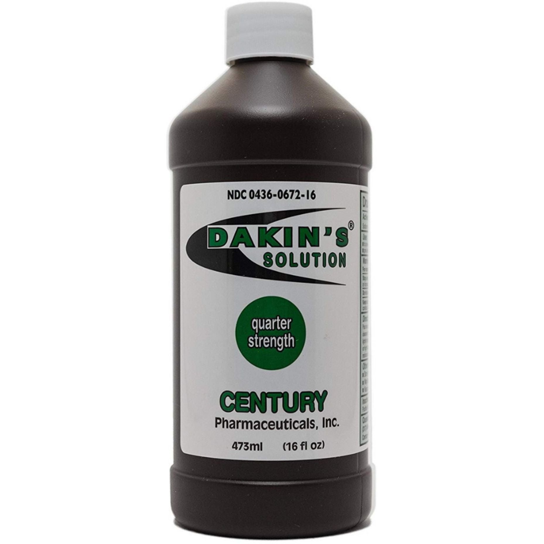 Century Pharmaceuticals Dakin's Solution Sodium Hypochlorite 0.5 % For Acute And Chronic Wounds - 16 Oz First Aid Pasteur Pharmacy