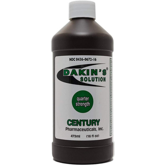 Century Pharmaceuticals Dakin's Solution Sodium Hypochlorite 0.5 % For Acute And Chronic Wounds - 16 Oz First Aid Pasteur Pharmacy