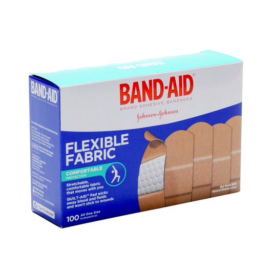 Band-Aid Flexible Fabric Bandages 100EA Box Medical Tape & Bandages Pasteur Pharmacy