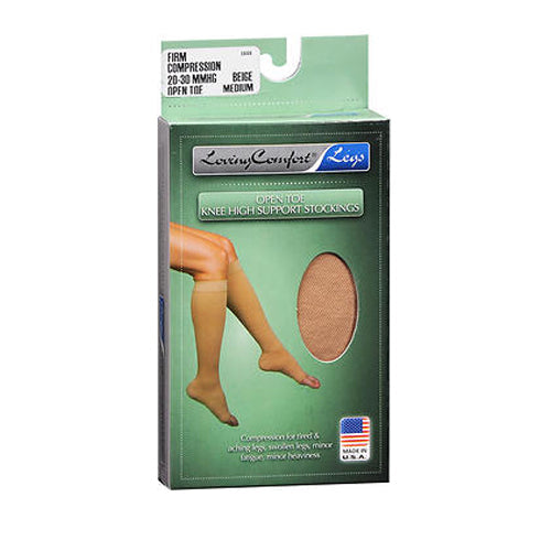 Loving Comfort Surgical Weight Stockings Knee-High Open Toe Women 20-30Mmhg - Beige - Medium Personal Care Pasteur Pharmacy