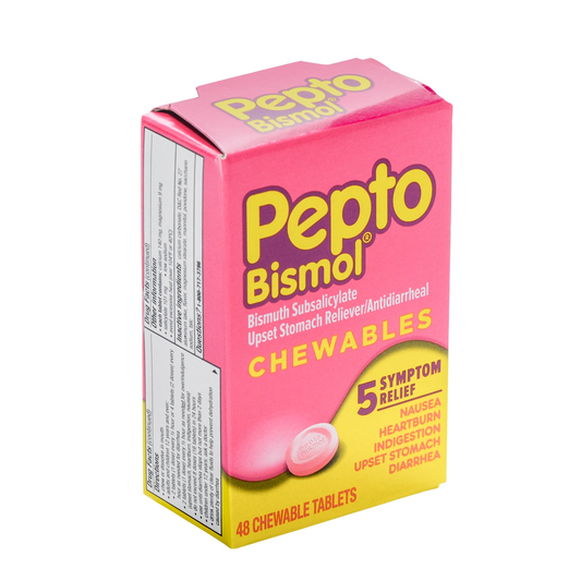 Pepto-Bismol 5 Symptom Relief Chewable Tablets, Original Flavor Health & Beauty Pasteur Pharmacy