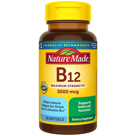 Nature Made Maximum Strength Vitamin B12 5000 Mcg Softgels - 60ct Vitamins & Supplements Pasteur Pharmacy