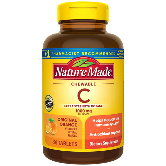 Nature Made Extra Strength Dosage Chewable Vitamin C 1000mg Per Serving Immune Support Tablets - 90ct Vitamins & Supplements Pasteur Pharmacy