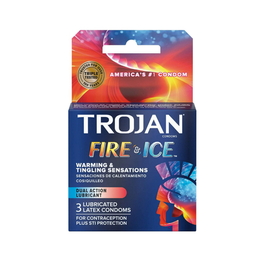 Trojan Pleasures Fire & Ice Condoms, Premium Latex, Dual Action Lubricant Condoms Pasteur Pharmacy