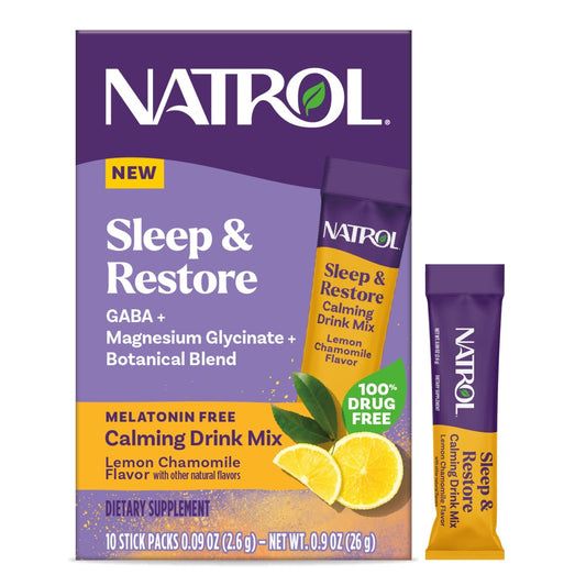 Natrol Non-Melatonin Sleep & Restore Powders - Lemon Chamomile - 10ct Melatonin Pasteur Pharmacy