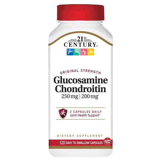 21st Century Glucosamine / Chondroitin, Original Strength, 250 Mg / 200 Mg, 120 Easy To Swallow Capsules Vitamins & Supplements Pasteur Pharmacy
