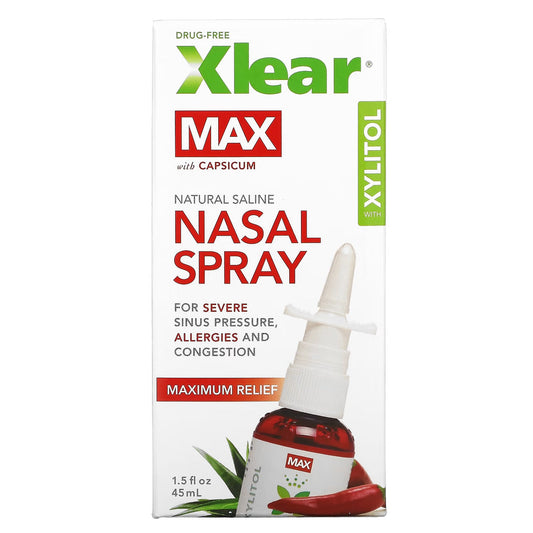 Xlear Saline Nasal Spray, Max, 1.5 Fl Oz Breath Spray Pasteur Pharmacy