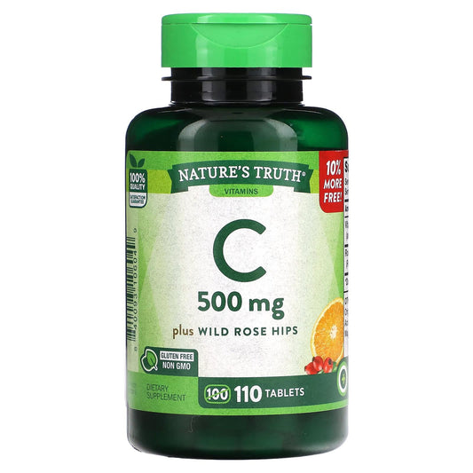 Nature's Truth S Vitamin C Plus Wild Rose Hips 500 Mg 110 Tablets Vitamins & Supplements Pasteur Pharmacy