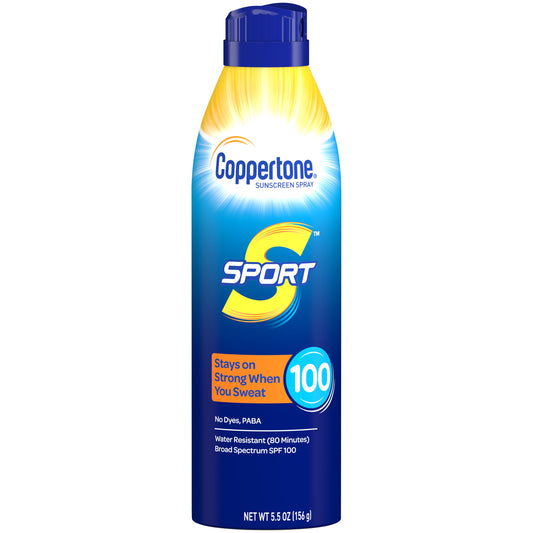 Coppertone Sport Sunscreen Continuous Spray Broad Spectrum SPF 100 - 6 Oz Sunscreen Pasteur Pharmacy
