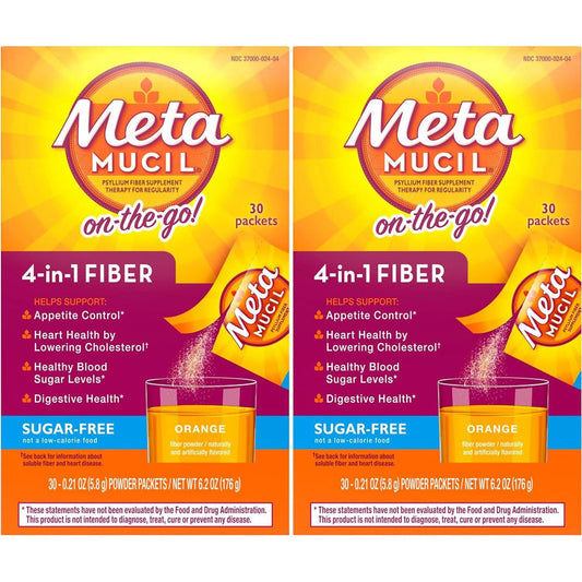 Metamucil Psyllium Fiber Supplement, 4 In 1 Fiber, Powder Packets, Orange Personal Care Pasteur Pharmacy