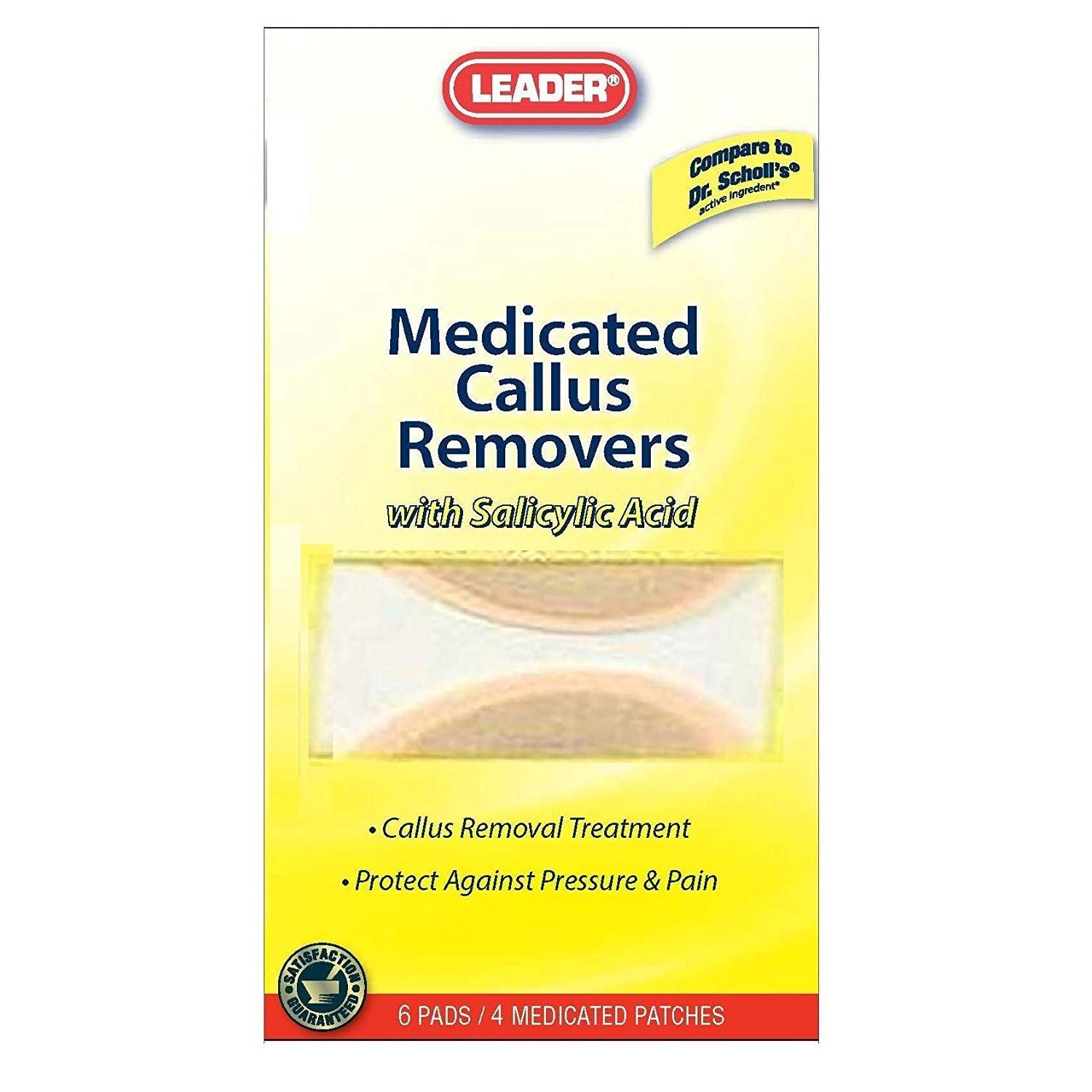 Leader(Tm) Callus Removers Medicated Patches 4 Ct Plus 6 Protective Pads(Compare to Dr. Scholls) Corn & Callus Care Supplies Pasteur Pharmacy