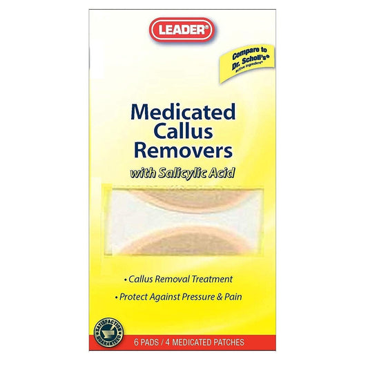Leader(Tm) Callus Removers Medicated Patches 4 Ct Plus 6 Protective Pads(Compare to Dr. Scholls) Corn & Callus Care Supplies Pasteur Pharmacy