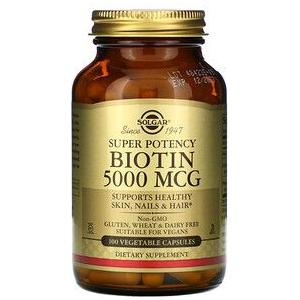 Solgar Biotin 5000 mcg 100 Vegetable Capsules Biotin Supplement Pasteur Pharmacy