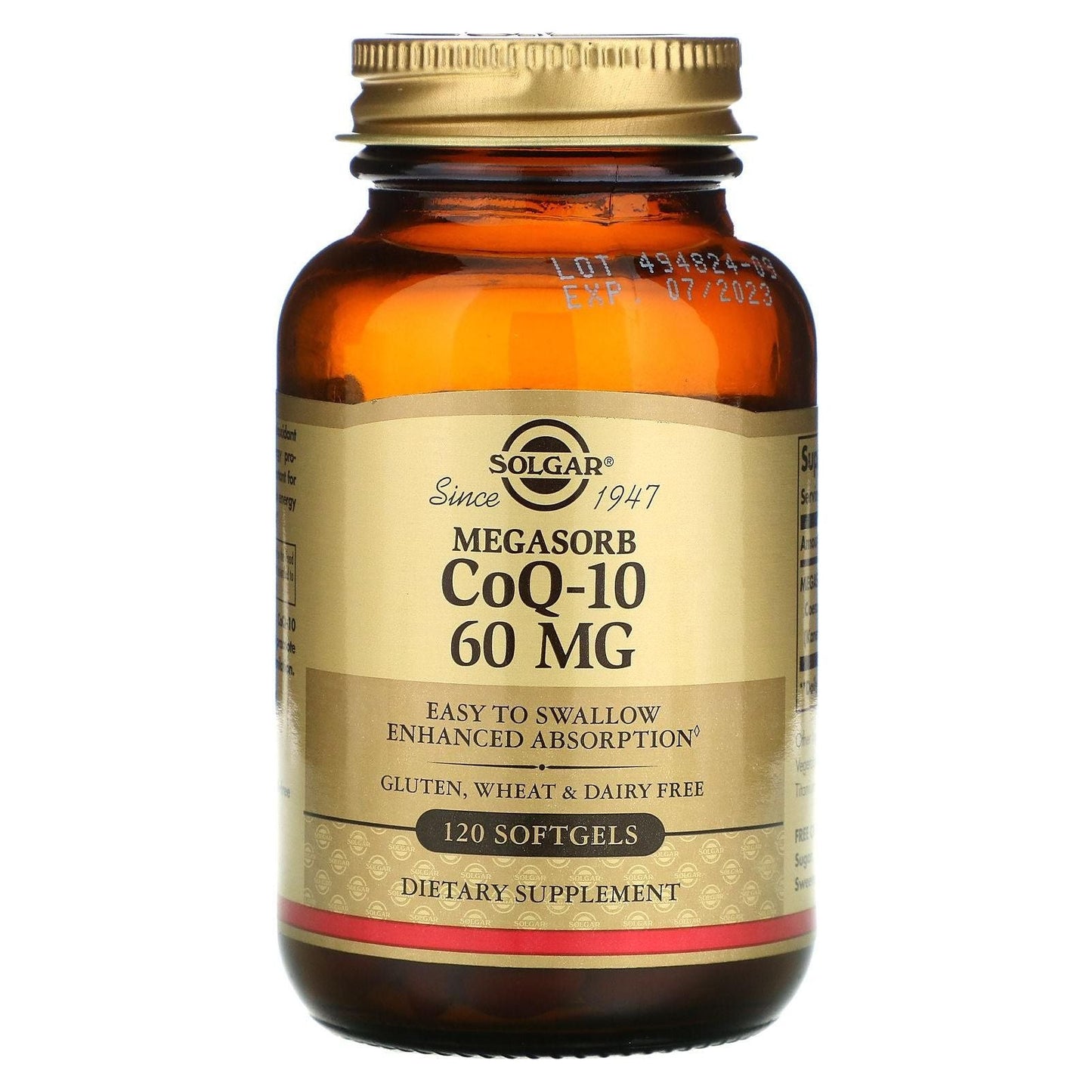 Solgar Megasorb CoQ-10 60mg 120 Softgels Dietary Supplements Pasteur Pharmacy