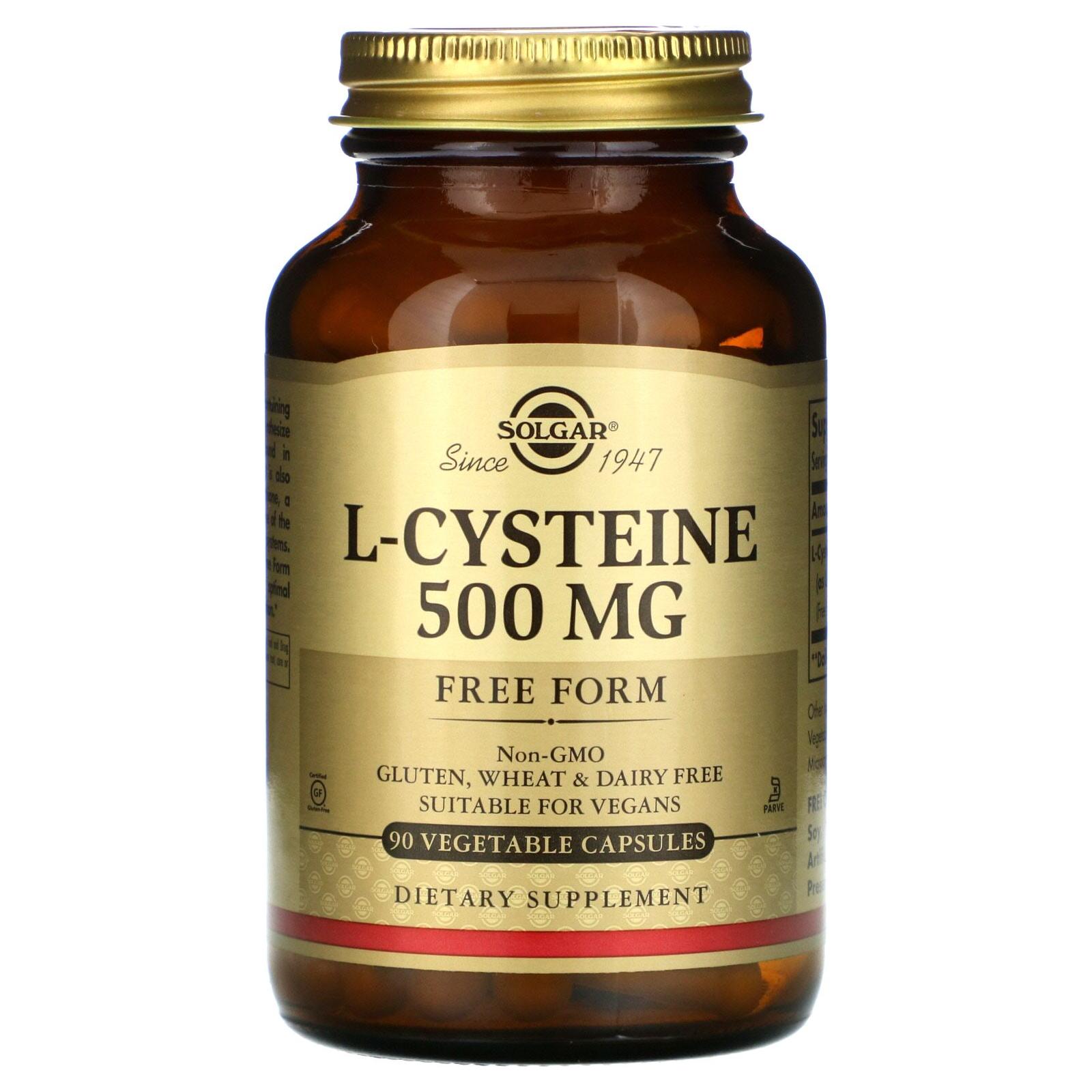 Solgar L-Cysteine 500mg 90 Vegetable Capsules Vitamins & Supplements Pasteur Pharmacy