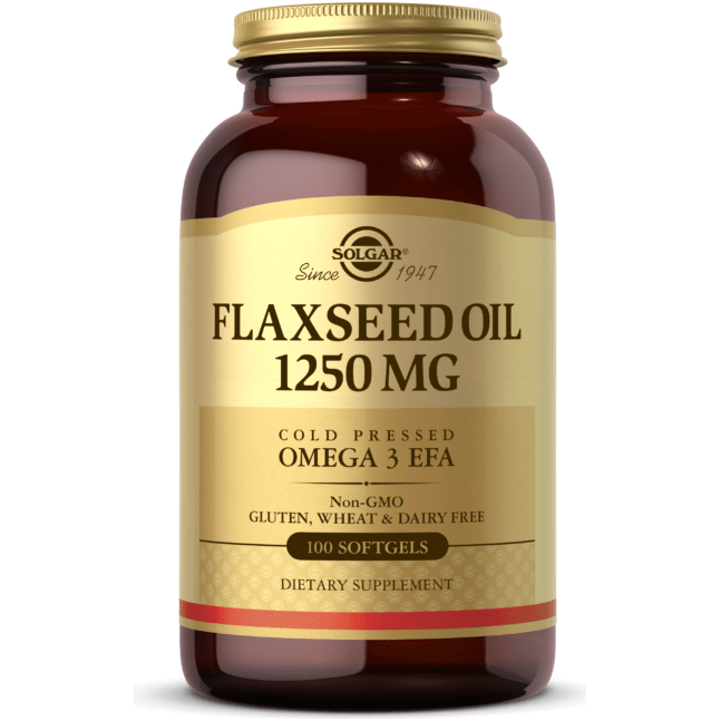 Solgar Flaxseed Oil 1250mg 100 Softgels Dietary Supplements Pasteur Pharmacy