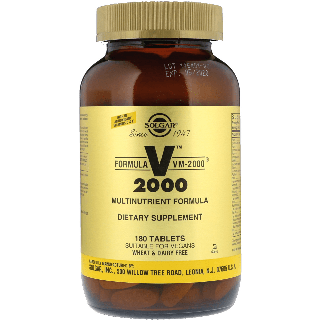Solgar Formula VM-2000 180 Tablets (Multinutrient System) Multinutrient System Pasteur Pharmacy