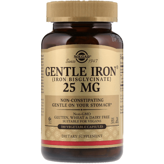 Solgar Gentle Iron 25 mg 180 Vegetable Capsules Dietary Supplements Pasteur Pharmacy