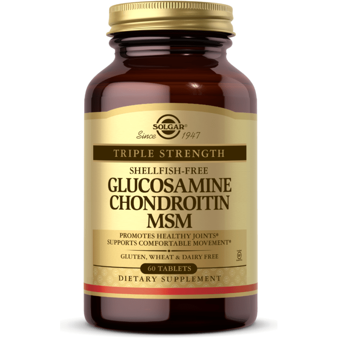 Solgar Extra Strength Glucosamine Chondroitin MSM Shellfish Free 60 Tablets Dietary Supplements Pasteur Pharmacy
