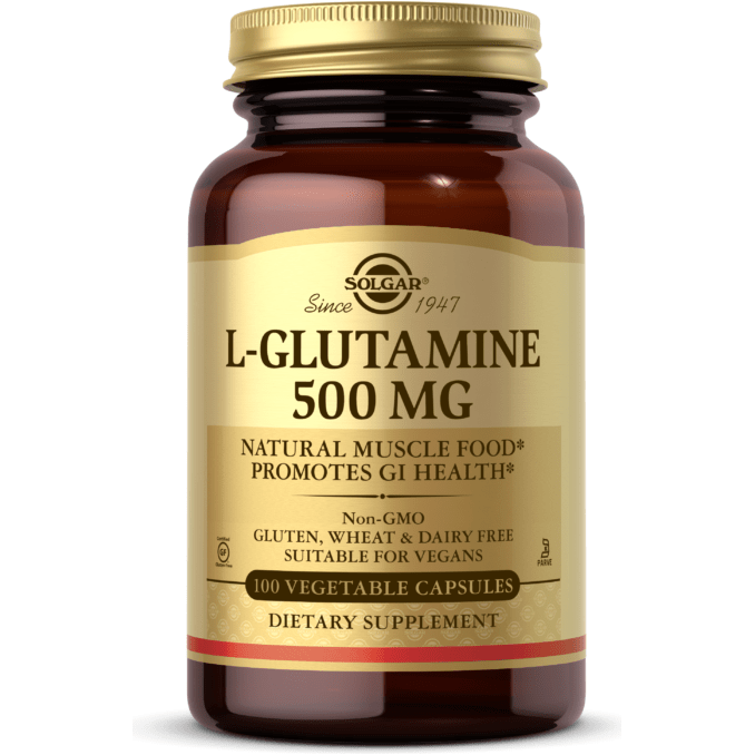 Solgar L-Glutamine 500mg 100 Vegetable Capsules Dietary Supplements Pasteur Pharmacy
