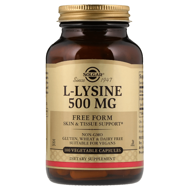 Solgar L-Lysine 500 mg 100 Vegetable Capsules Vitamins & Supplements Pasteur Pharmacy
