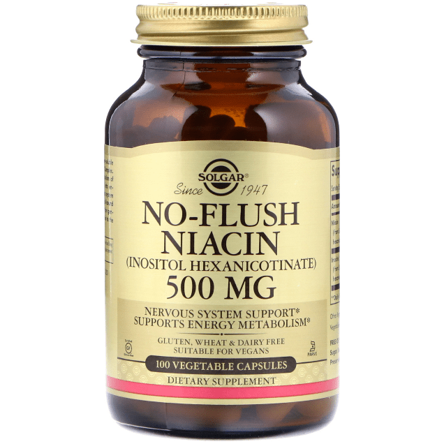 Solgar No-Flush Niacin 500 mg 100 Vegetarian Capsules Vitamins & Supplements Pasteur Pharmacy