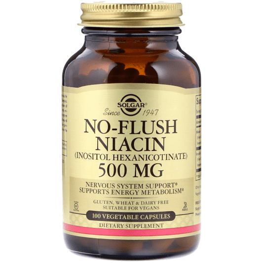 Solgar No-Flush Niacin 500 mg 100 Vegetarian Capsules Vitamins & Supplements Pasteur Pharmacy