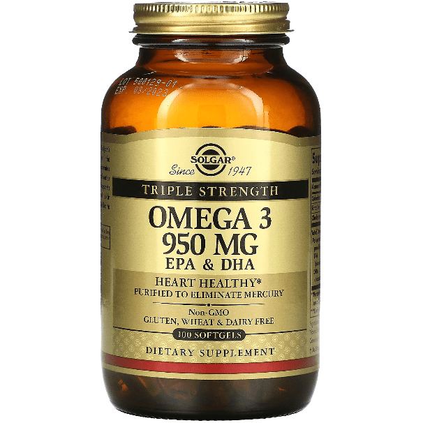 Solgar Triple Strength Omega-3 950mg 100 Softgels Dietary Supplements Pasteur Pharmacy