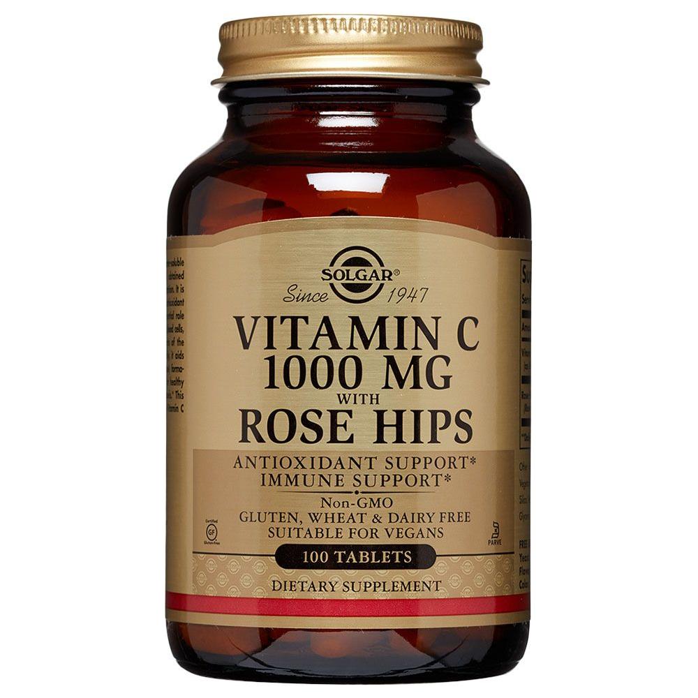 Solgar Vitamin C 1000mg with Rose Hips 100 Tablets Vitamin C Supplement Pasteur Pharmacy